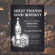 Invitation anniversaire 60 ans thème Whisky pour h