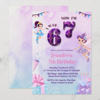 Invitation Anniversaire 6 7 Meme Ballerine Fée Fille