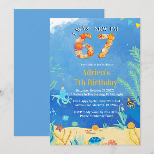 Invitation Anniversaire 6→7 Tendance Meme Under the Sea