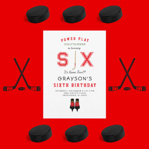 Invitation Anniversaire 6 ans Hockey sur Glace