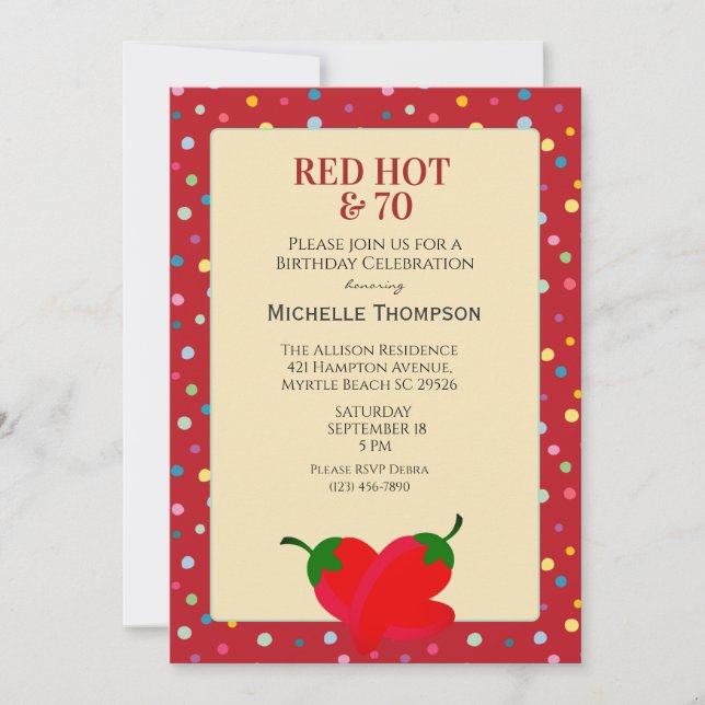 Invitation Anniversaire 70 ans (Devant)