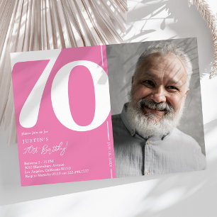 Invitation anniversaire 70 ans avec jolie photo ro