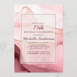 Invitation Anniversaire 75 Ans Marbre Agate Bourgo