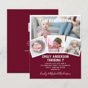 Invitation anniversaire 7 ans garçon fille collage