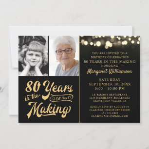Invitation Anniversaire 80 ans dans la fabrication 2 photos n