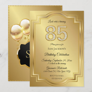 Invitation Anniversaire 85 ans Gold & Diamonds