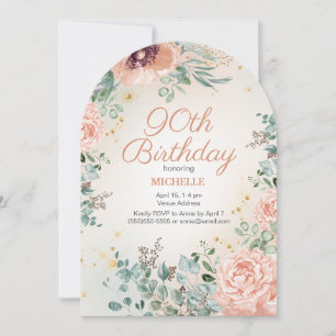 Invitation anniversaire 90 ans en forme d'arche Fl