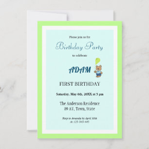 Invitation anniversaire à l'ours en peluche