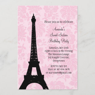 Invitation Anniversaire à Paris Sweet sixteen