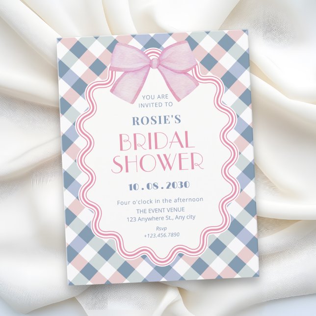 Invitation Anniversaire à ruban gingham (Créateur téléchargé)