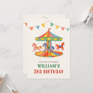Invitation Anniversaire adorable du carrousel