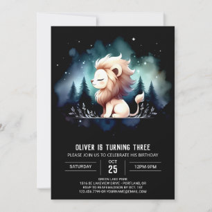 Invitation Anniversaire adorable du lion