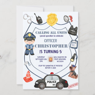 Invitation Anniversaire adorable du policier