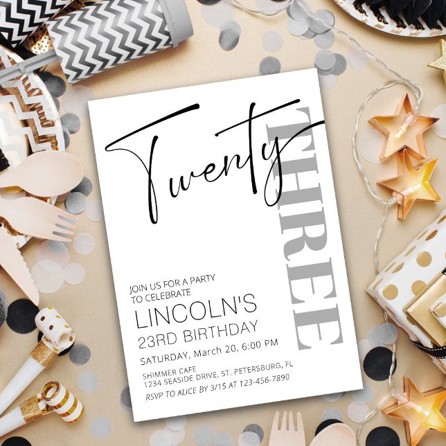 Invitation Anniversaire adulte 21 22 23 24 25 26 27 28 29 (Créateur téléchargé)