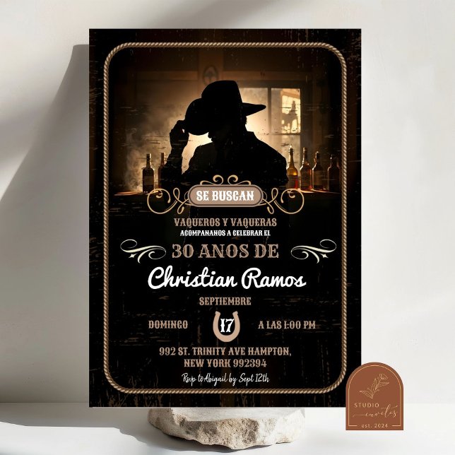 Invitation Anniversaire Adulte Cow-boy Mexicain (Créateur téléchargé)