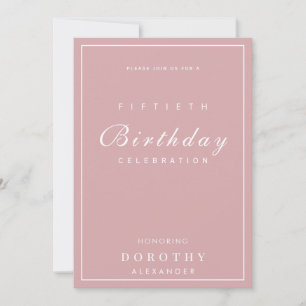 Invitation Anniversaire Adulte Minimaliste Moderne TOUT Jalon