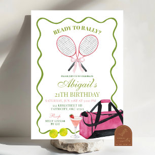 Invitation Anniversaire Adulte Tennis Rally et Margaritas