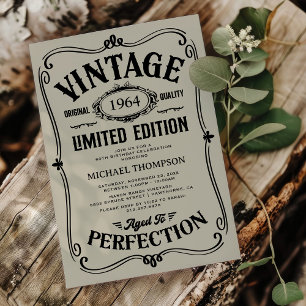 Invitation Anniversaire Adulte Vintage Tout Âge