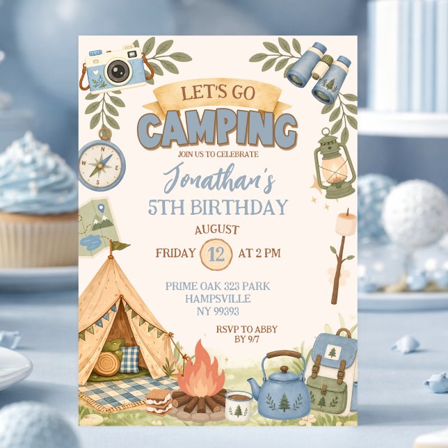 Invitation Anniversaire Allons camper (Créateur téléchargé)