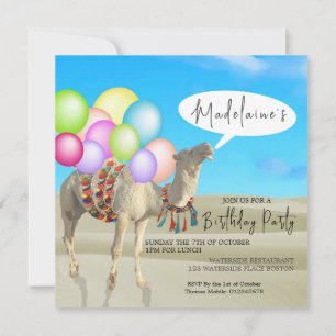 Invitation Anniversaire Amusant Adulte Moderne Ballons coloré