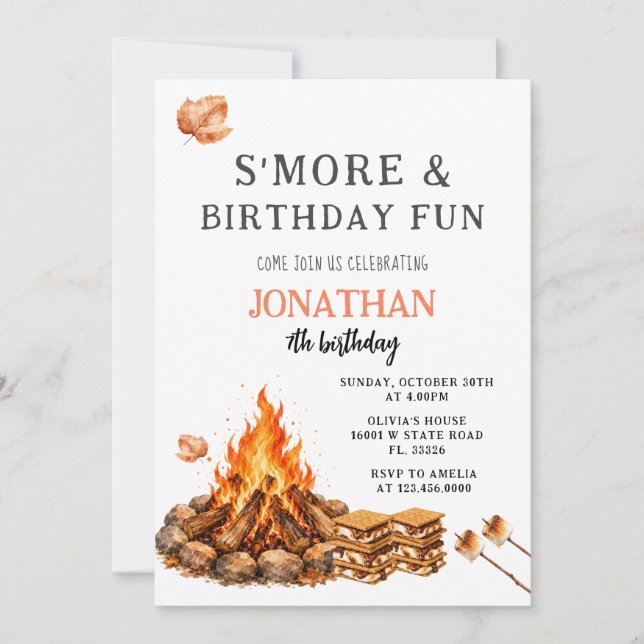 Invitation Anniversaire amusant de S'more (Devant)