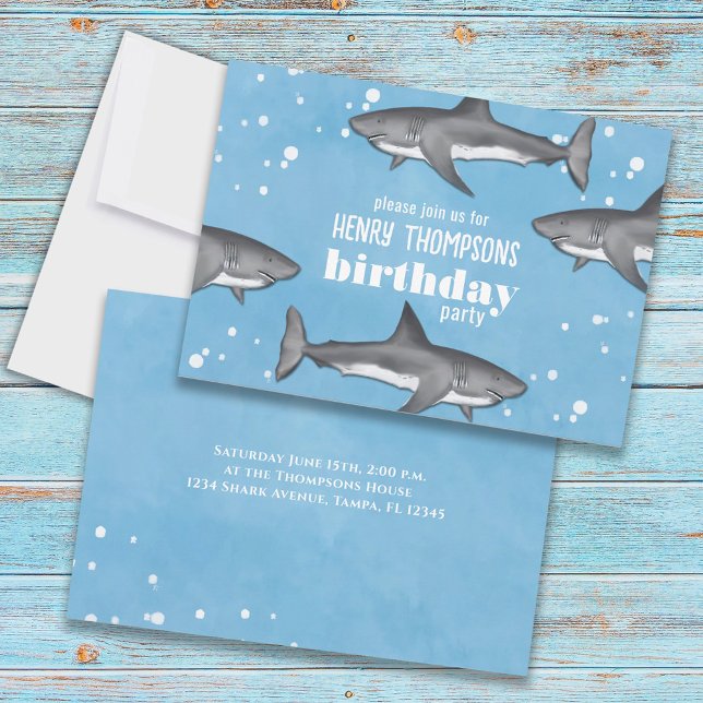 Invitation Anniversaire Amusement Whimsical Ocean Natation Re (Créateur téléchargé)