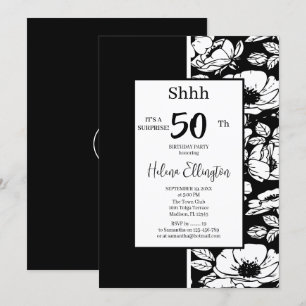 Invitation Anniversaire Anémonique Noir