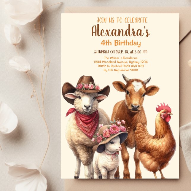 Invitation Anniversaire Animaux de ferme Barnyard Party (Créateur téléchargé)