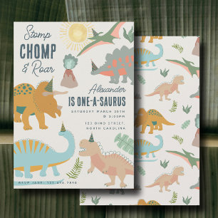 Invitation Anniversaire Animaux Fête Préhistorique Bohème Din