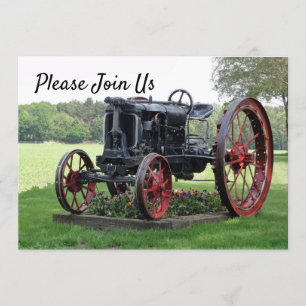 Invitation Anniversaire antique de tracteur