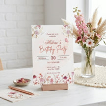 Invitation anniversaire aquarelle rose personnalis