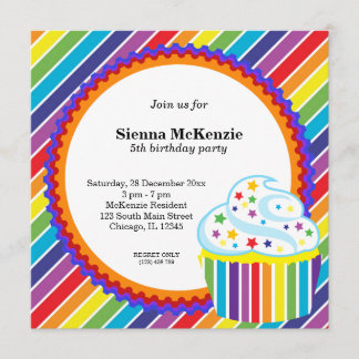 Invitation Anniversaire arc-en-ciel