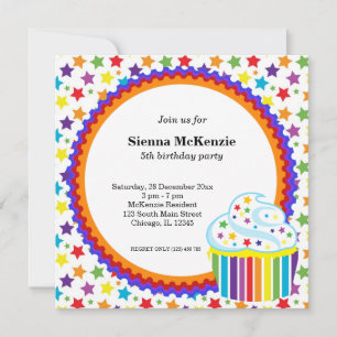 Invitation Anniversaire arc-en-ciel
