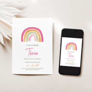 Invitation Anniversaire Arc-en-ciel de charme