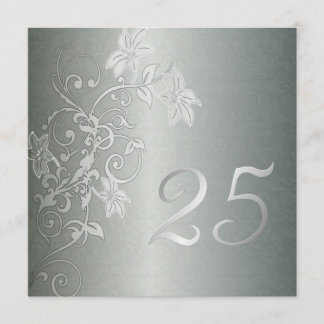 Invitation Anniversaire Argent 25 ans Damas Flair