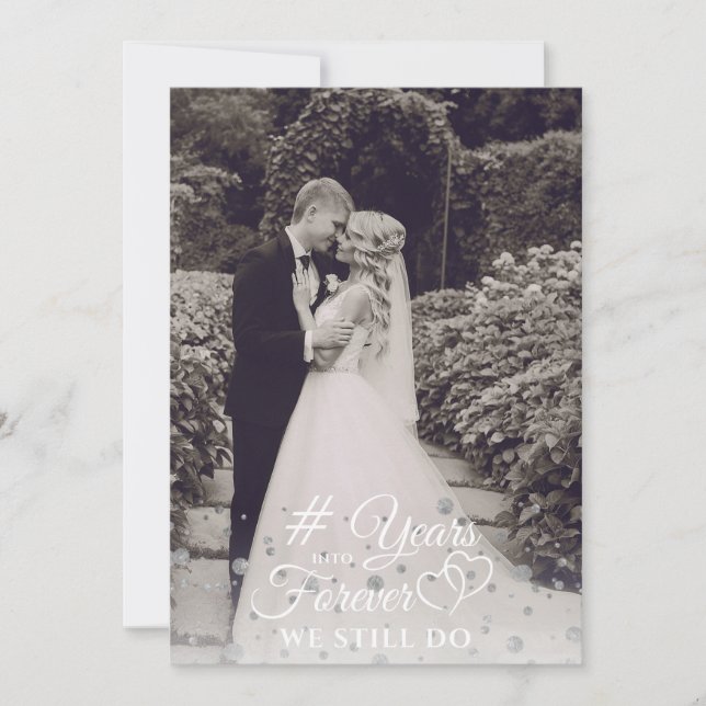 Invitation Anniversaire Argent ANNÉES DANS POUR TOUJOURS Reno (Devant)