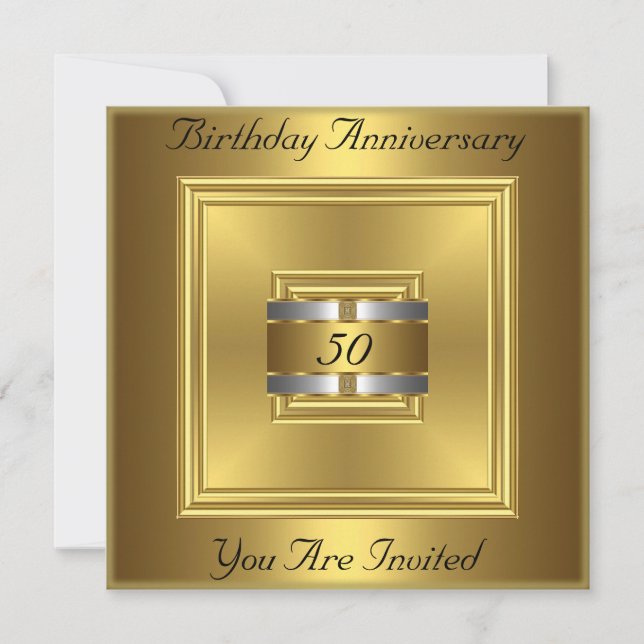 Invitation Anniversaire Argent Or (Devant)