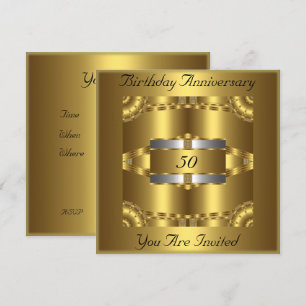 Invitation Anniversaire Argent Or