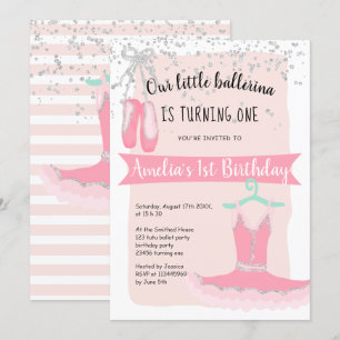 Invitation Anniversaire argenté de la ballerine chic1st de