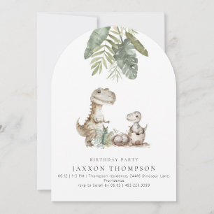 Invitation anniversaire arquée dinosaure