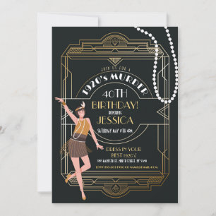 Invitation Anniversaire Art déco des années 1920 Gatsby Party