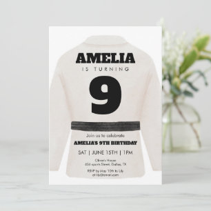 Invitation Anniversaire Arts Martiaux Uniforme Blanc Karaté