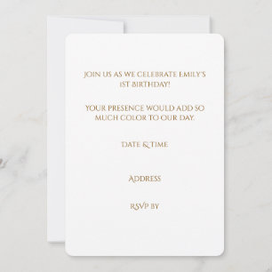 Invitation Anniversaire Authentique Enfant Aquarelle Arc-en-C