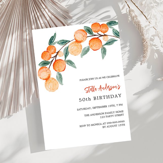 Invitation Anniversaire aux oranges (Créateur téléchargé)
