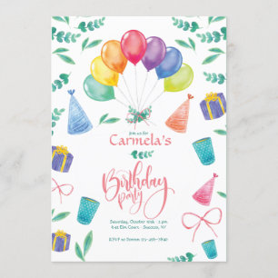 Invitation Anniversaire Avec Ballons