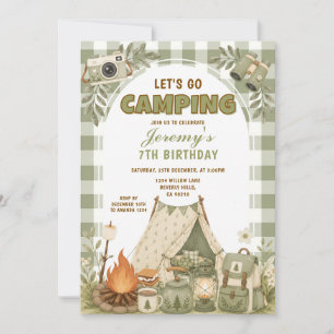 Invitation Anniversaire Aventure de Camping en Plein Air Let'