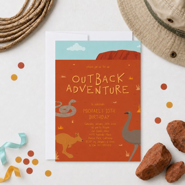 Invitation Anniversaire Aventure Outback (Créateur téléchargé)