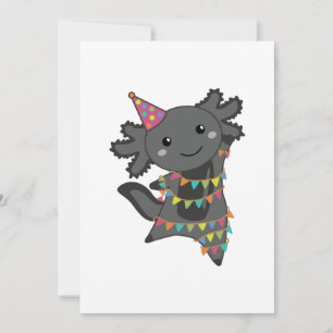 Invitation Anniversaire Axolotl Garland Masque Visage pour ad