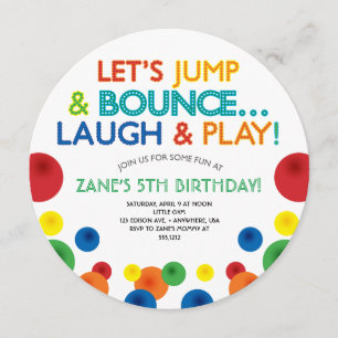 Invitation anniversaire Balle Rebonds en cercle