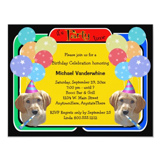 Invitation Anniversaire Barker De Chiot De Labradoodle Zazzle Fr